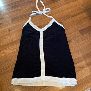 Black dress with white trim. New. Size M